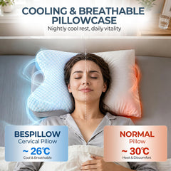 Bespillow housse ice silk respirante apportant sensation de fraîcheur nocturne