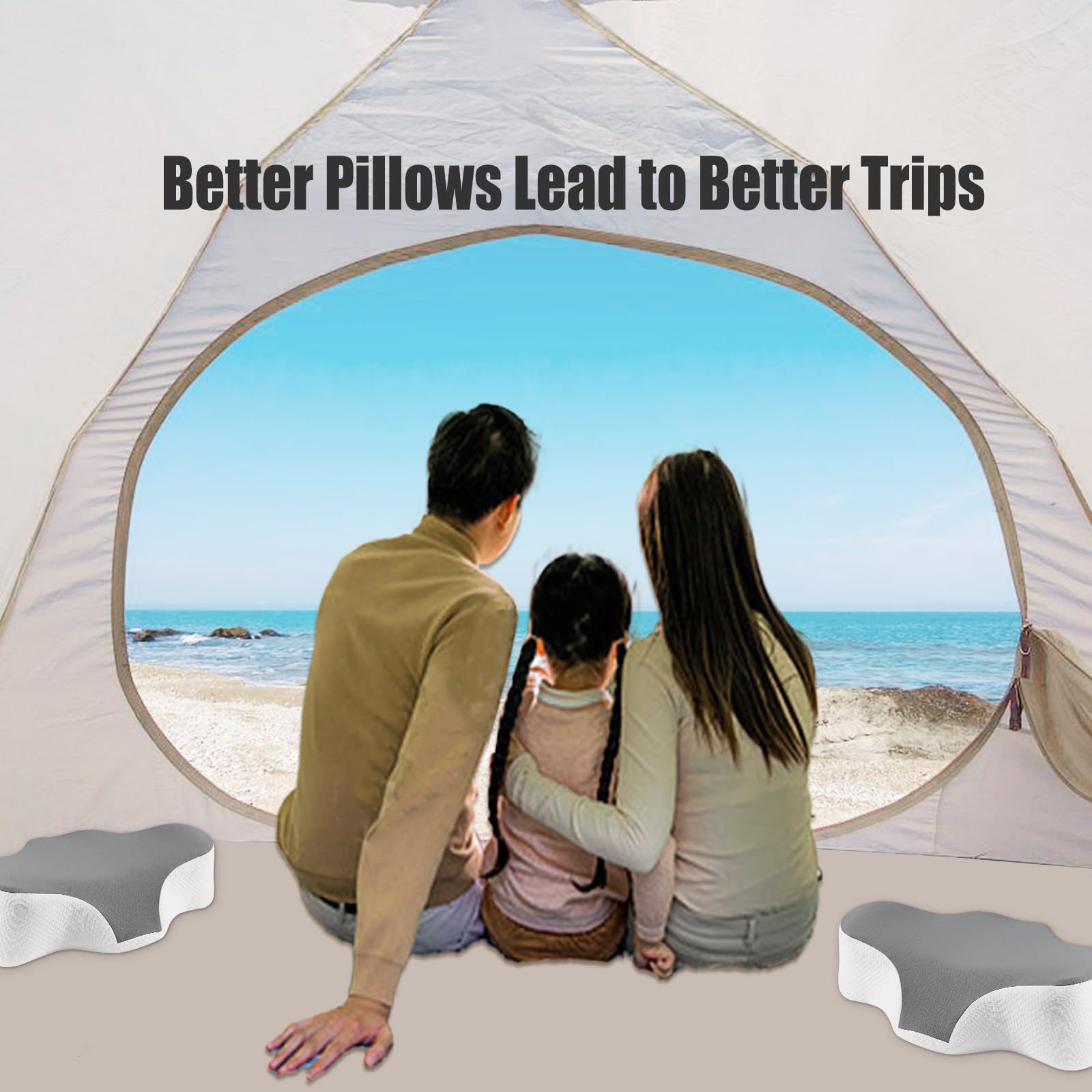 Bespilow oreiller sur un matelas de campement pour nuit reposante