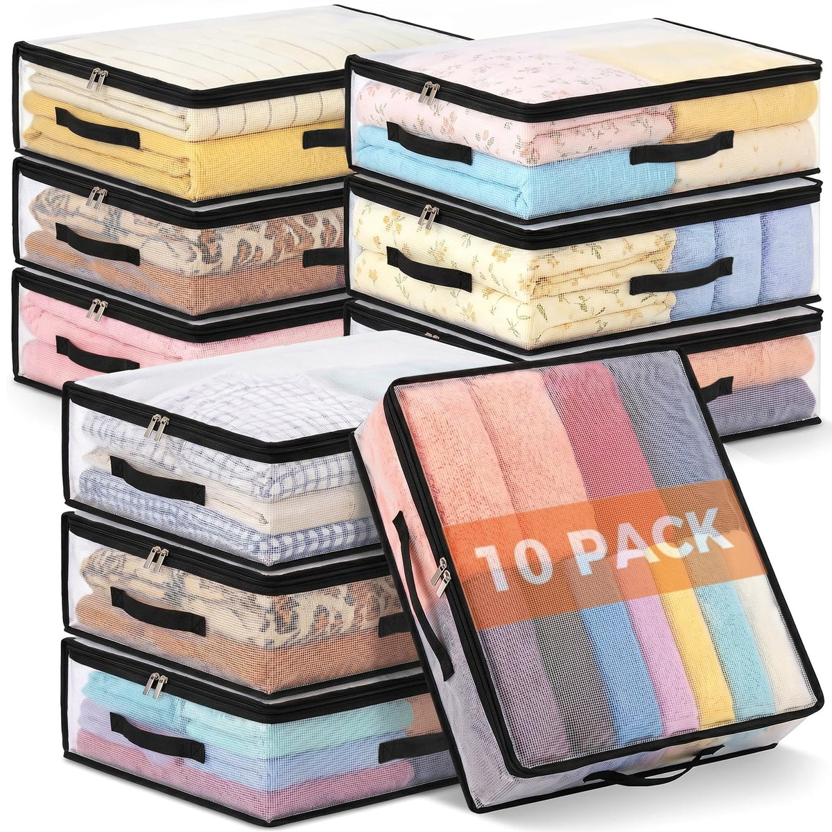 Besslly vue avant du sac transparent montrant organisation facile