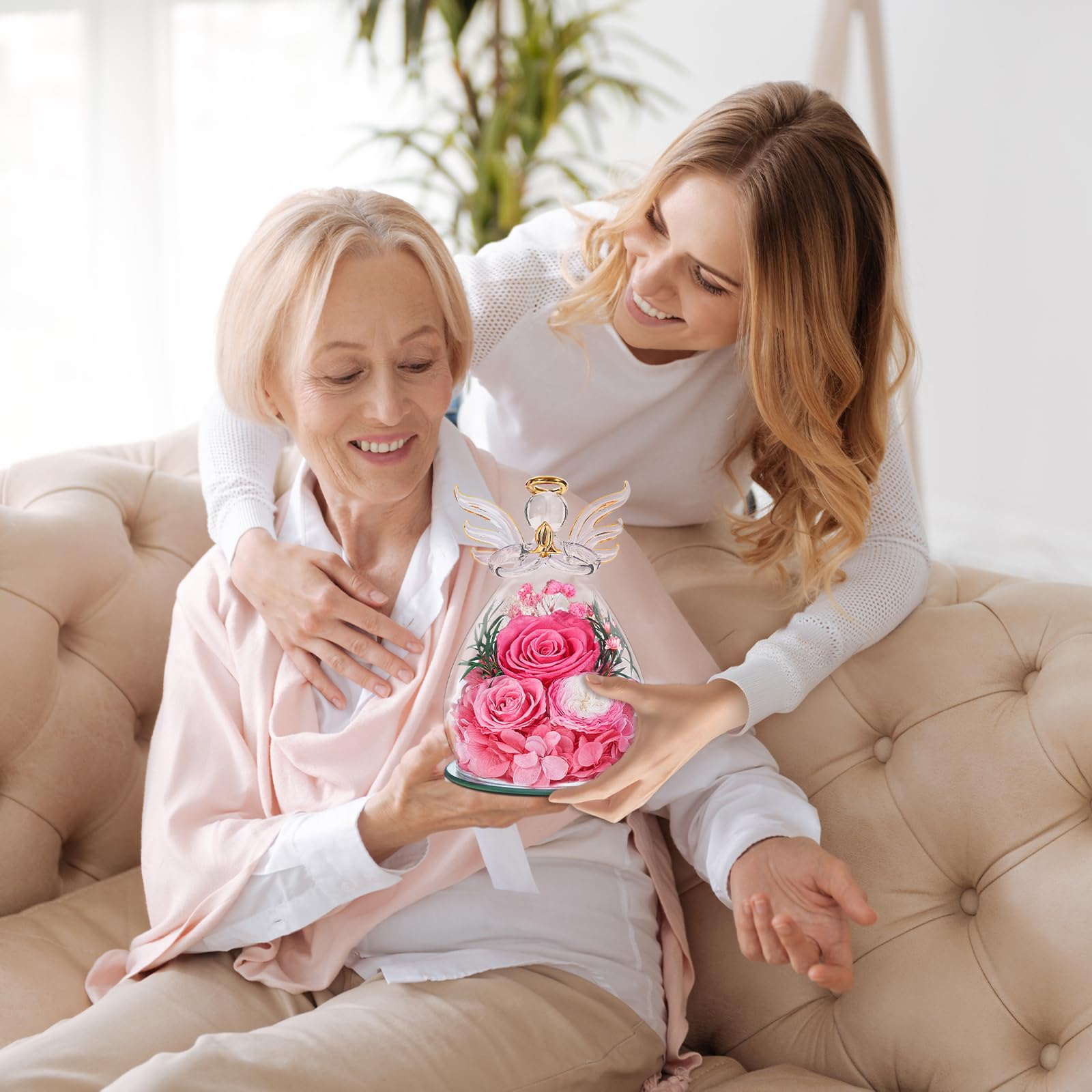 Bessol éclairage LED chaud illuminant la rose, ambiance douce et romantique