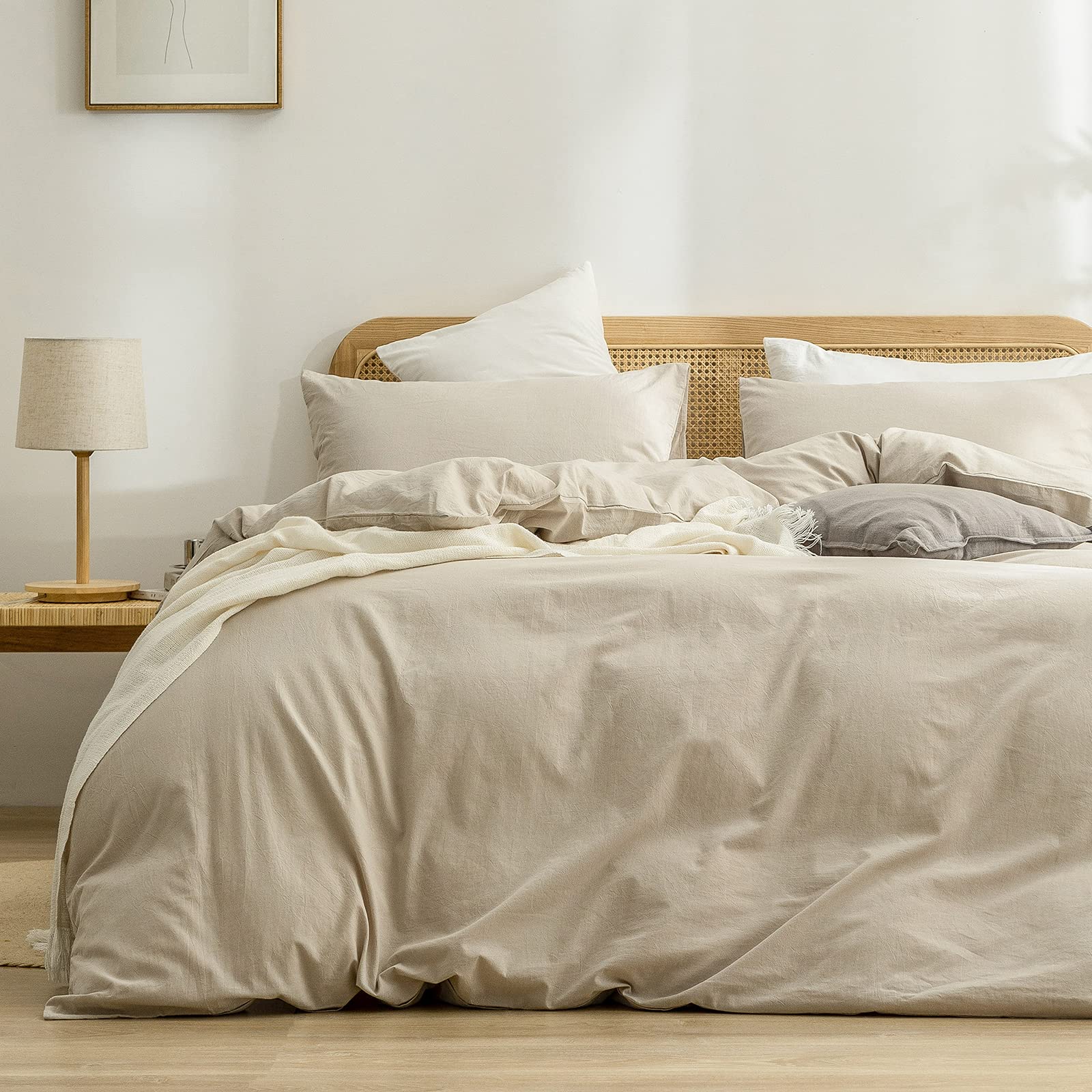 BESTOUCH housse de couette face avant couleur amande grise apportant élégance