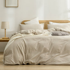 BESTOUCH housse de couette face avant couleur amande grise apportant élégance
