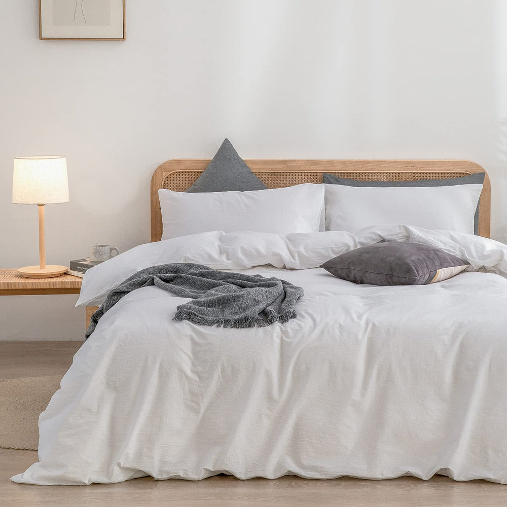 BESTOUCH housse de couette face blanche pour chambre lumineuse