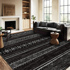 BESTSWEETIE face avant du tapis noir et blanc pour un look moderne