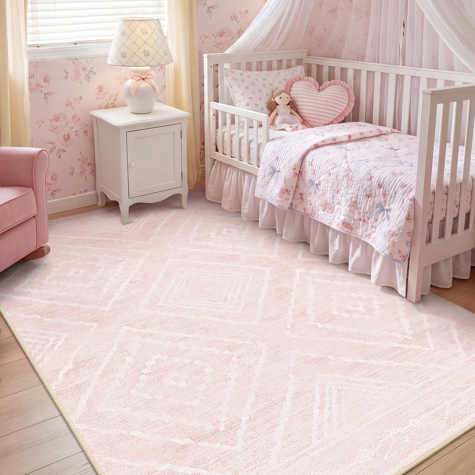 BESTSWEETIE tapis face avant lightpink apportant chaleur décorative