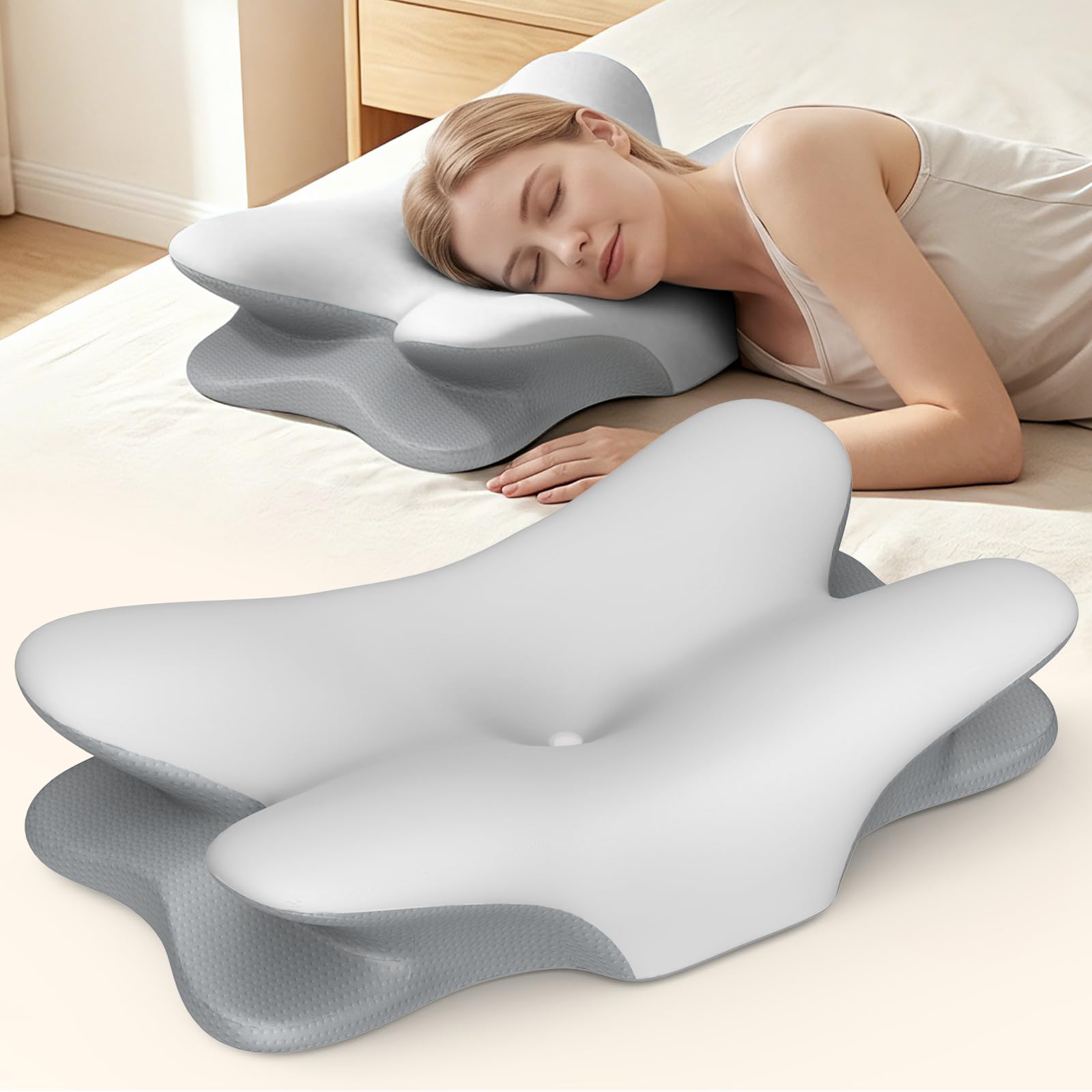 Besyodo vue avant oreiller montrant support ergonomique et confort