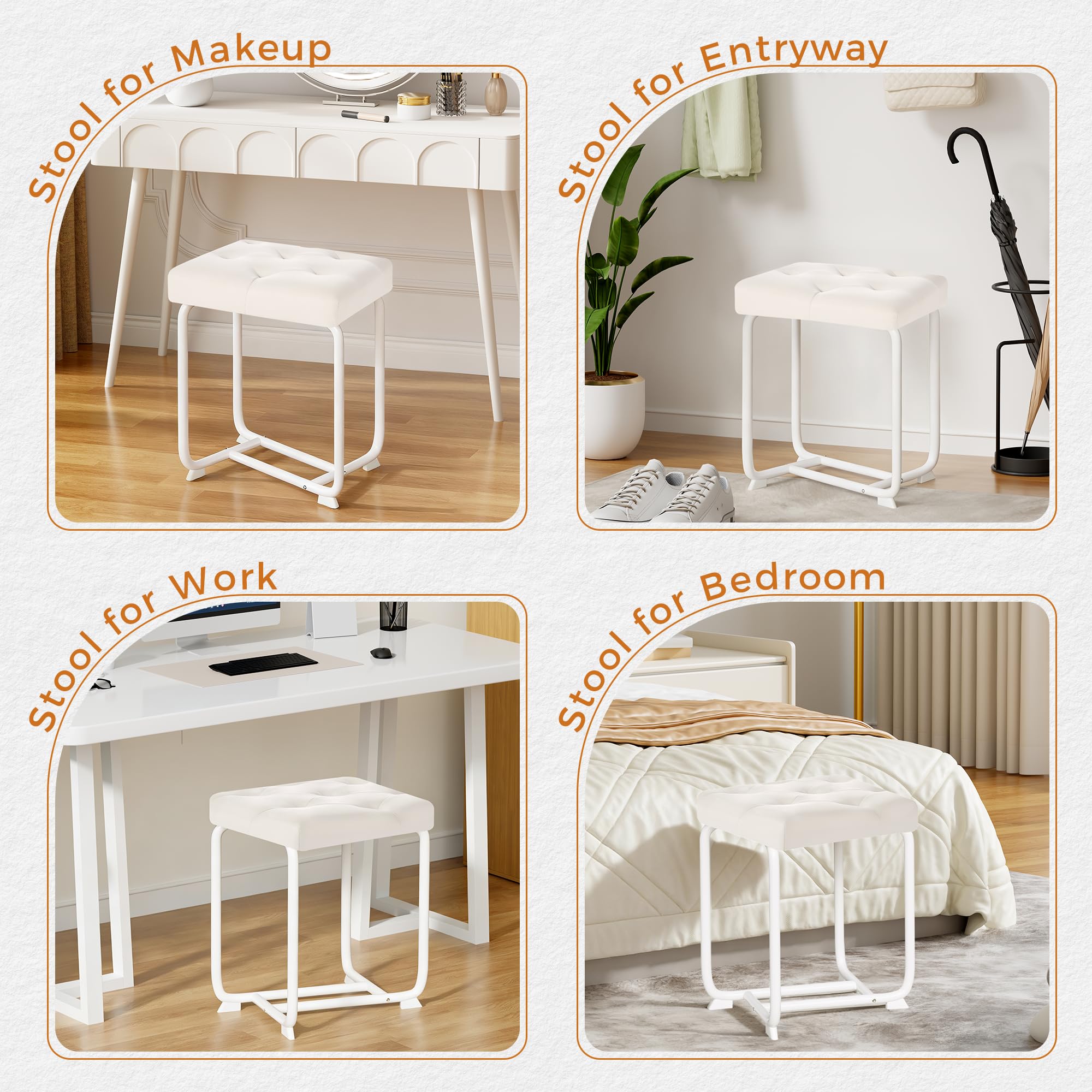 BEWISHOME vue arrière du tabouret, finition soignée et robuste