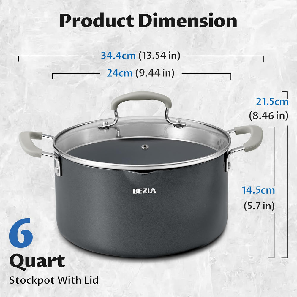 BEZIA comparaison de taille pour visualiser capacité 6 quarts en cuisine