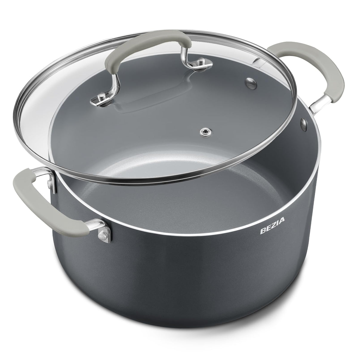 BEZIA vue avant de la marmite 8QT montrant capacité et design pratique