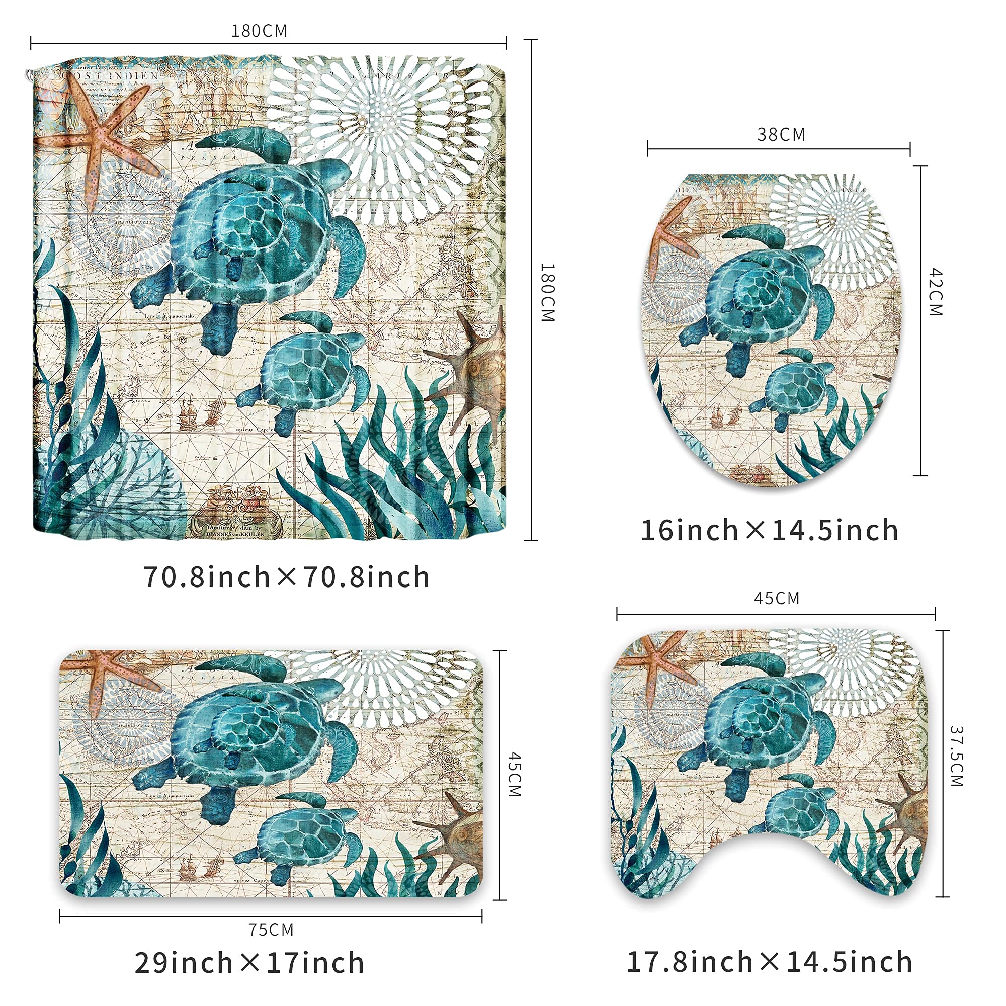 BGCTM motif tortue détail imprimé durable aux couleurs bleues vives