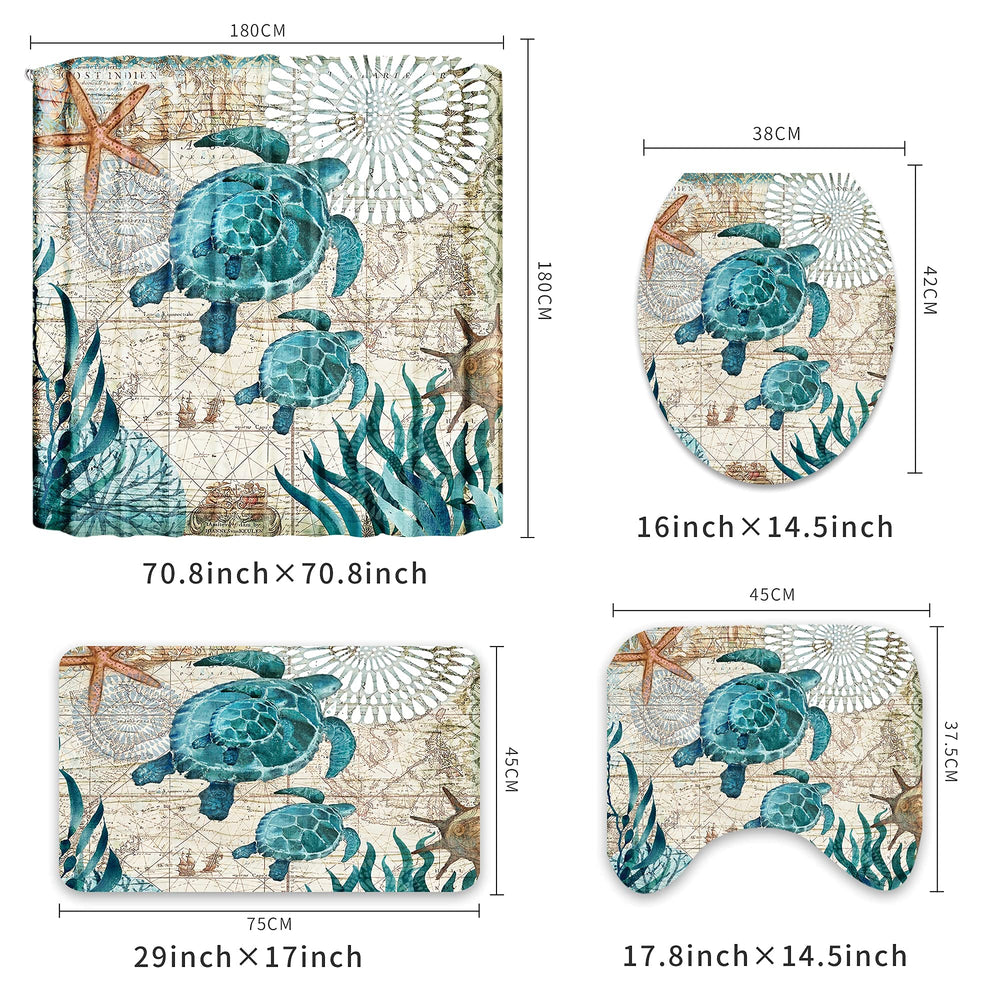 BGCTM motif tortue détail imprimé durable aux couleurs bleues vives