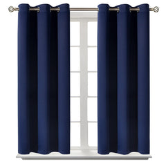 BGment rideau face frontale bleu marine montrant occultation et style