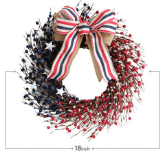 Bibelot gros plan baies rouges blanches et bleues, couleur durable