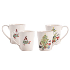 Bico lot de 4 mugs face avant montrant motifs colorés et utilité décorative