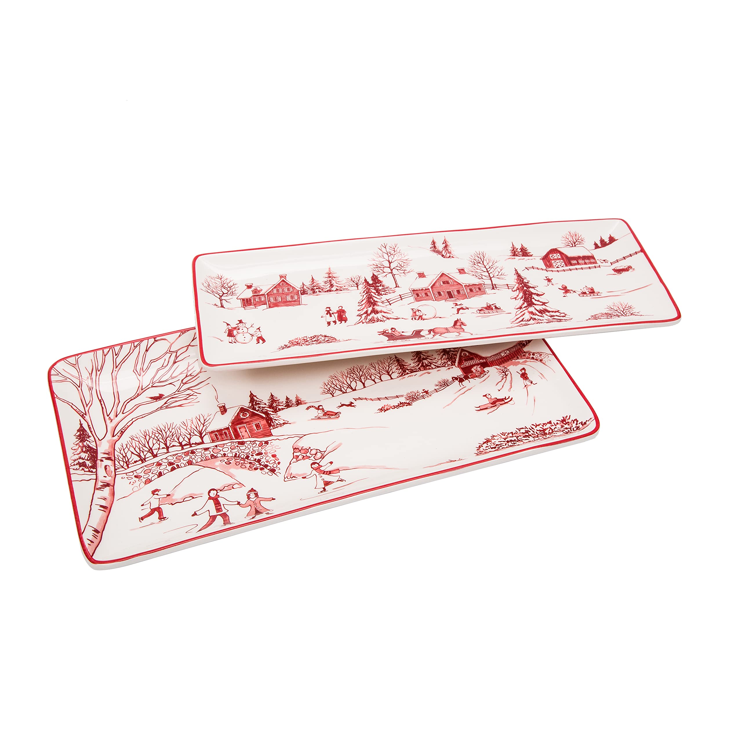 Bico plat rectangulaire face montrant motif Toile de Jouy et présentation élégante
