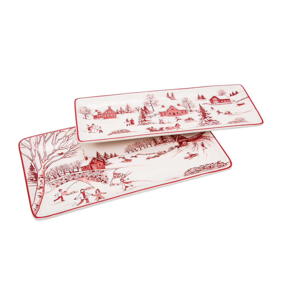 Bico plat rectangulaire face montrant motif Toile de Jouy et présentation élégante