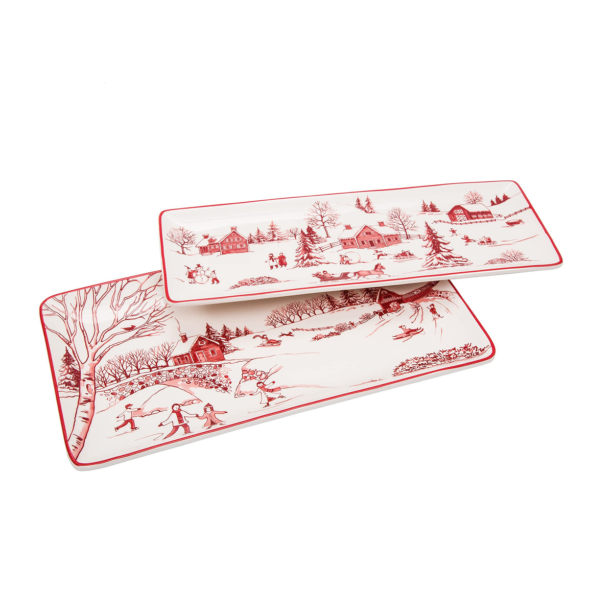 Bico plat rectangulaire face montrant motif Toile de Jouy et présentation élégante