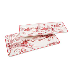 Bico plat rectangulaire face montrant motif Toile de Jouy et présentation élégante