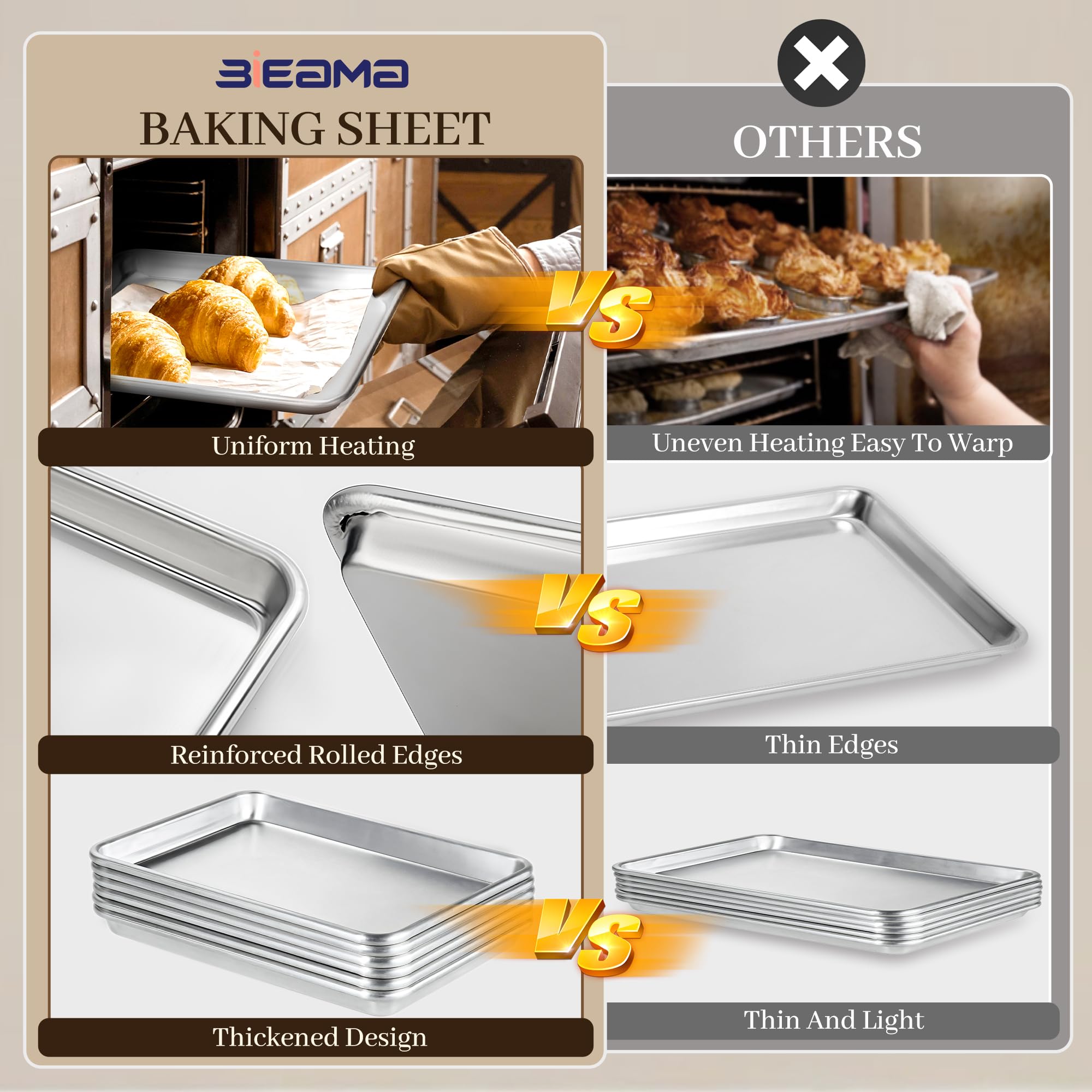 BIEAMA plaque en usage au four pour cuisson homogène