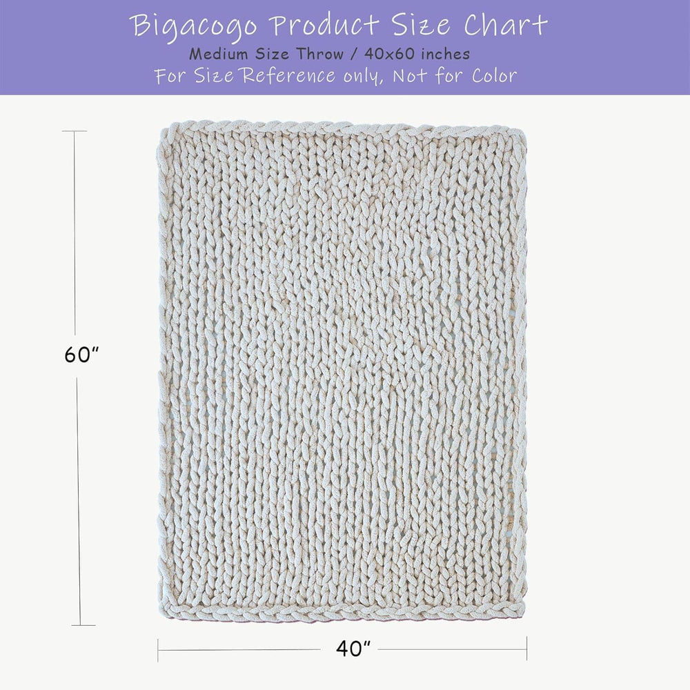 Gros plan tricot Bigacogo montrant mailles épaisses pour toucher moelleux