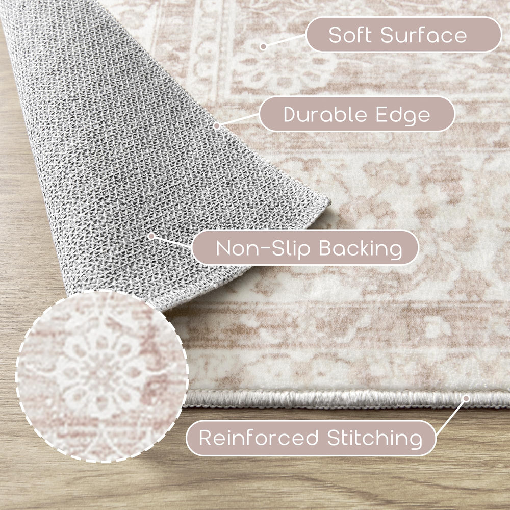 BILEEHOME détail du motif floral vieilli, ajoute charme vintage à la pièce