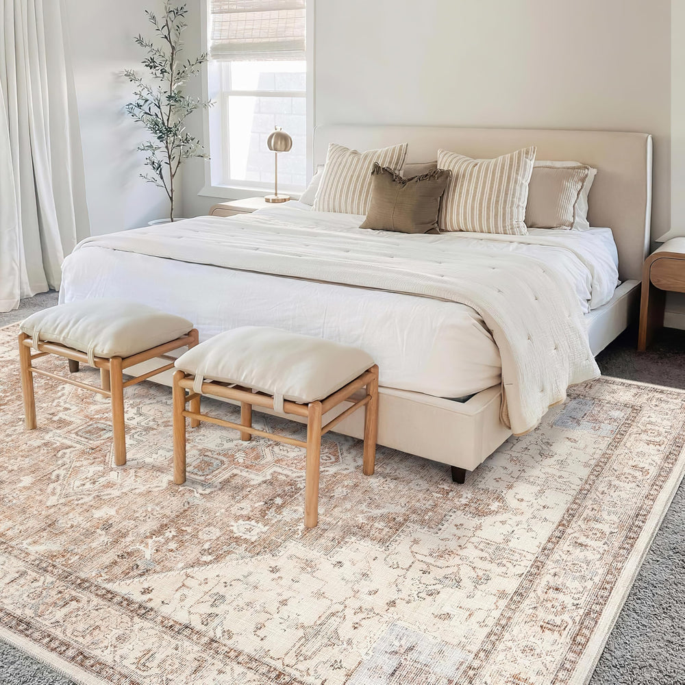 BILEEHOME tapis en salon stylisé ajoutant confort et atmosphère boho farmhouse