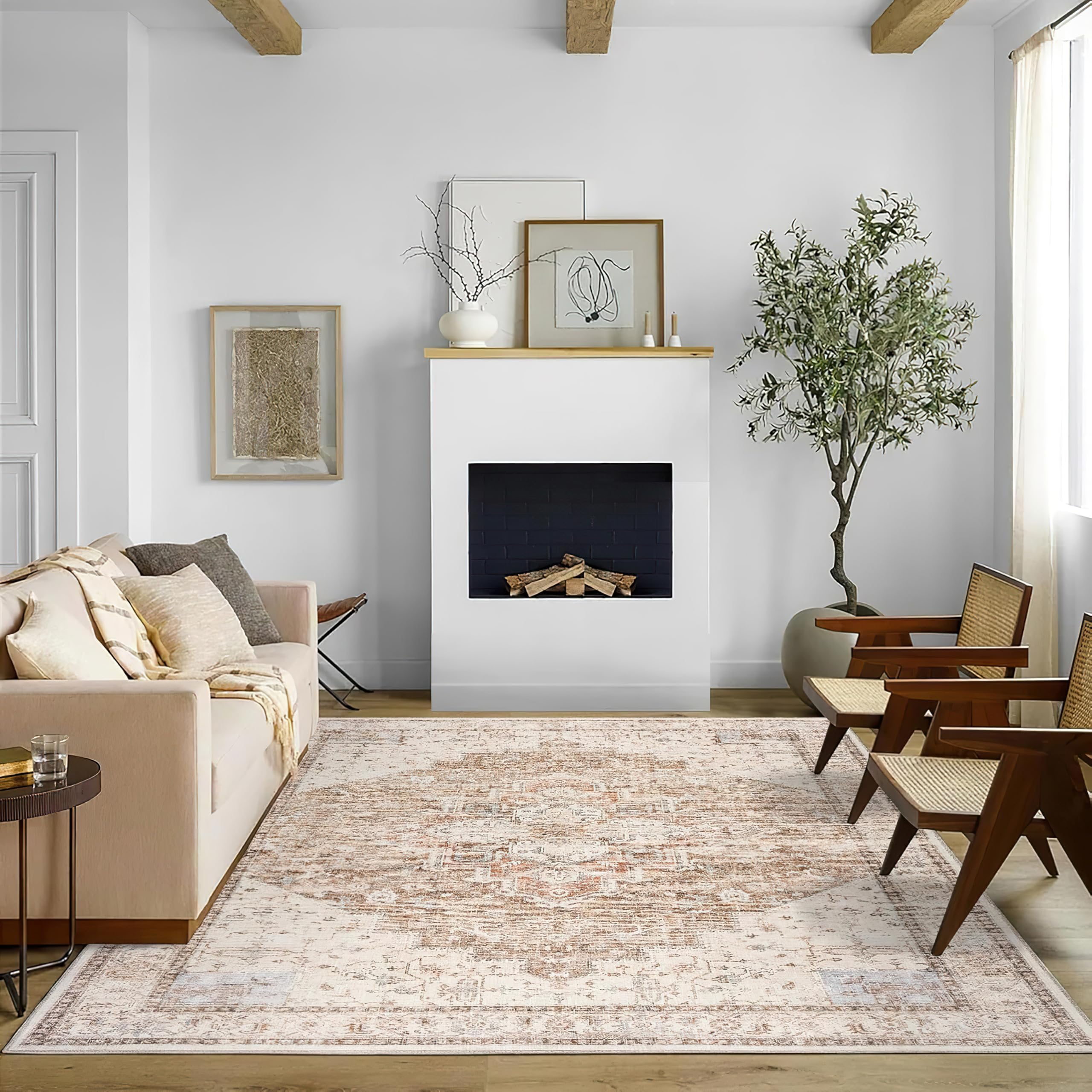 BILEEHOME tapis face avant 6x9 montrant motif géométrique et chaleur visuelle