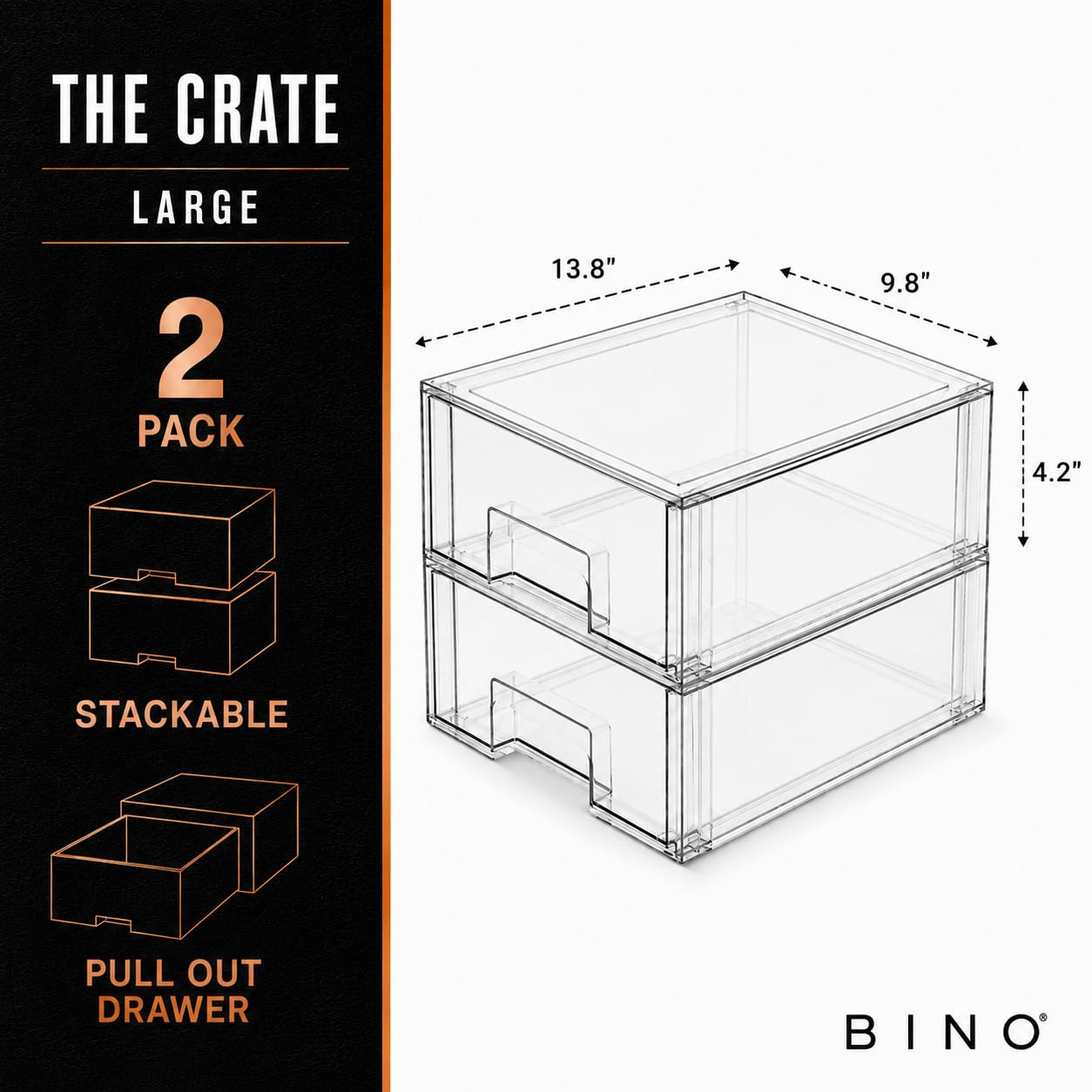 BINO gros plan sur plastique épais sans BPA illustrant durabilité et nettoyage facile