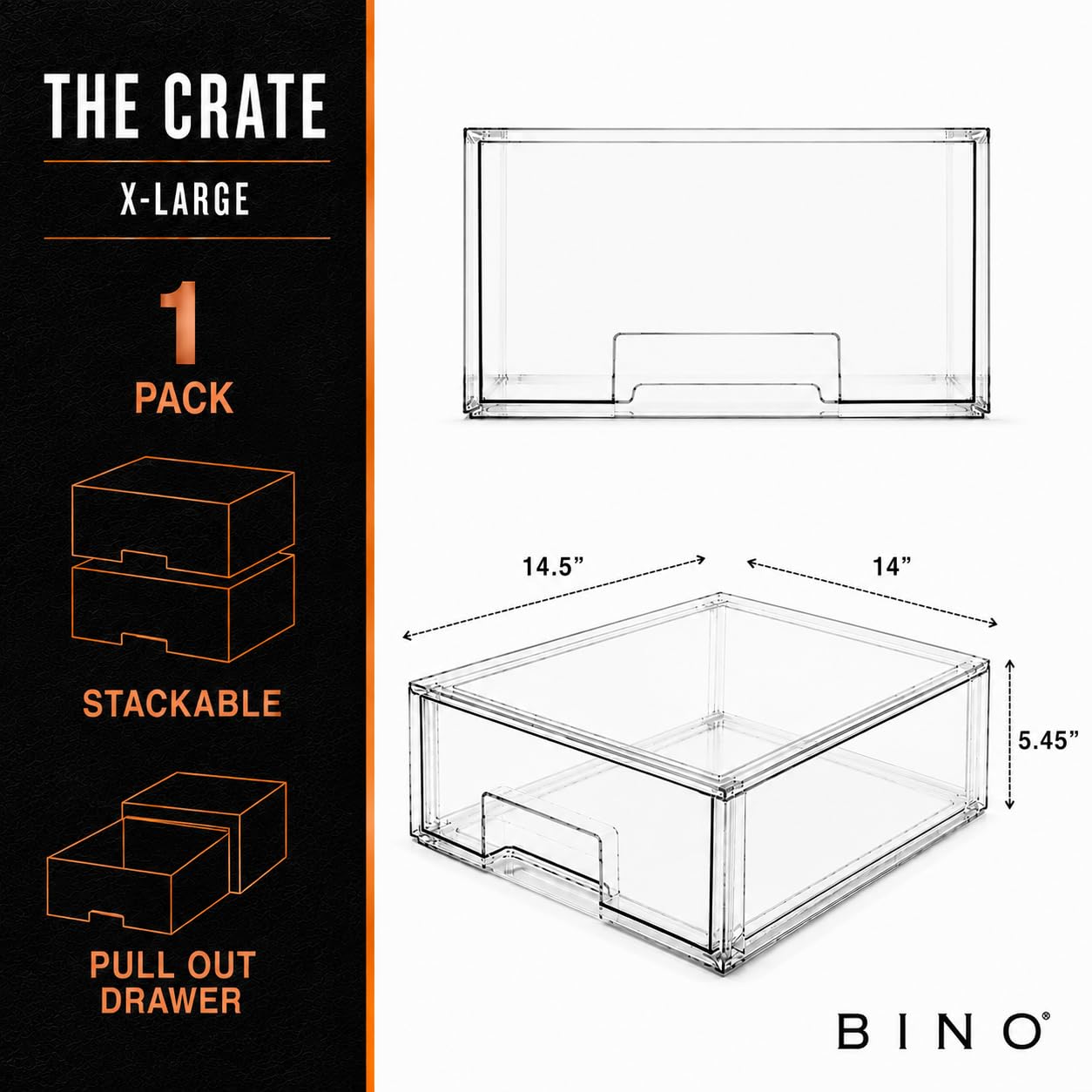 BINO gros plan sur plastique épais sans BPA, durable et facile à nettoyer