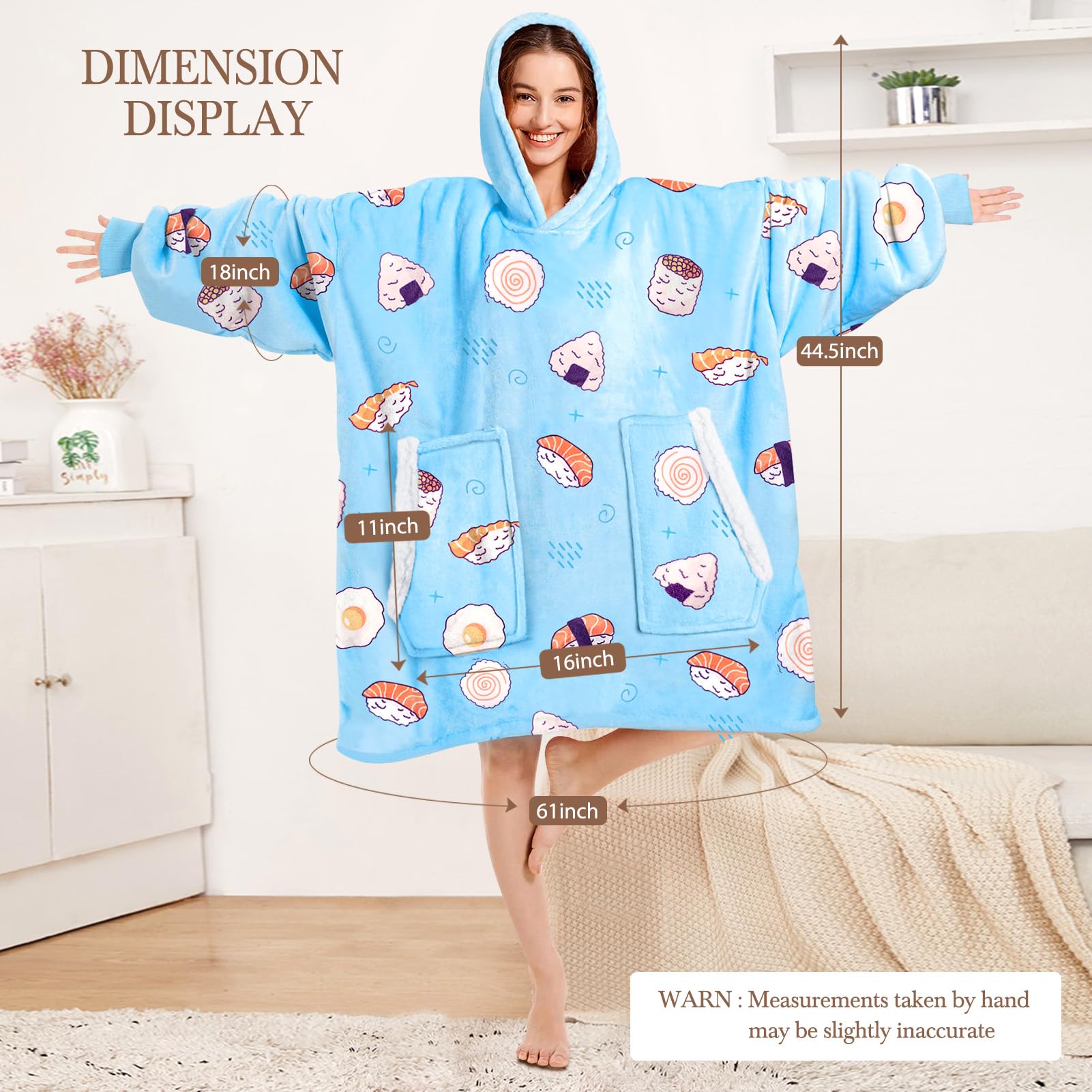 BINSUNS comparaison d'échelle sur mannequin unisize, illustre ajustement universel