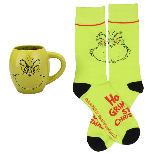 Bioworld Dr. Seuss GRINCH mug face avant montrant design festif et maintien confortable