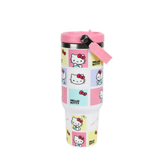 Bioworld gros plan sur impression en carrés Hello Kitty, détails nets et durables
