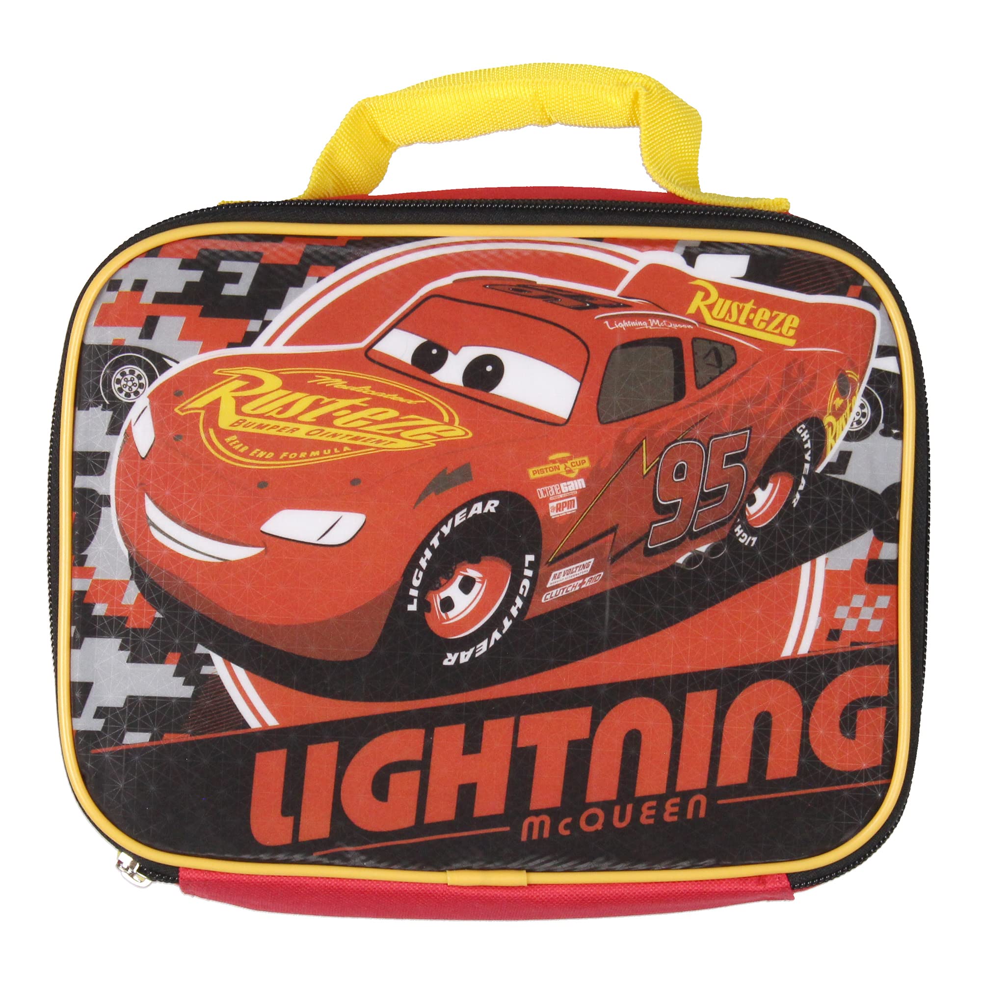 Bioworld boîte déjeuner Lightning McQueen extérieure, fermeture zippée sécurisée