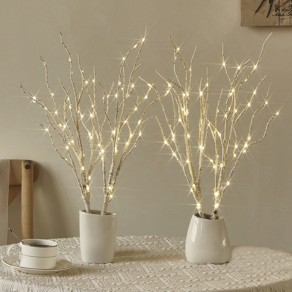 Birchlitland branches décorées pour Noël offrant style festif réutilisable