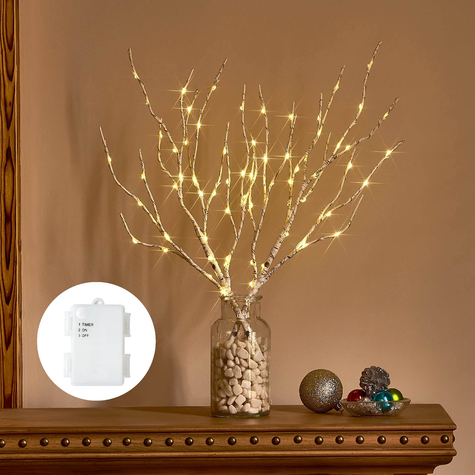 Birchlitland branches en vase montrant ambiance chaleureuse