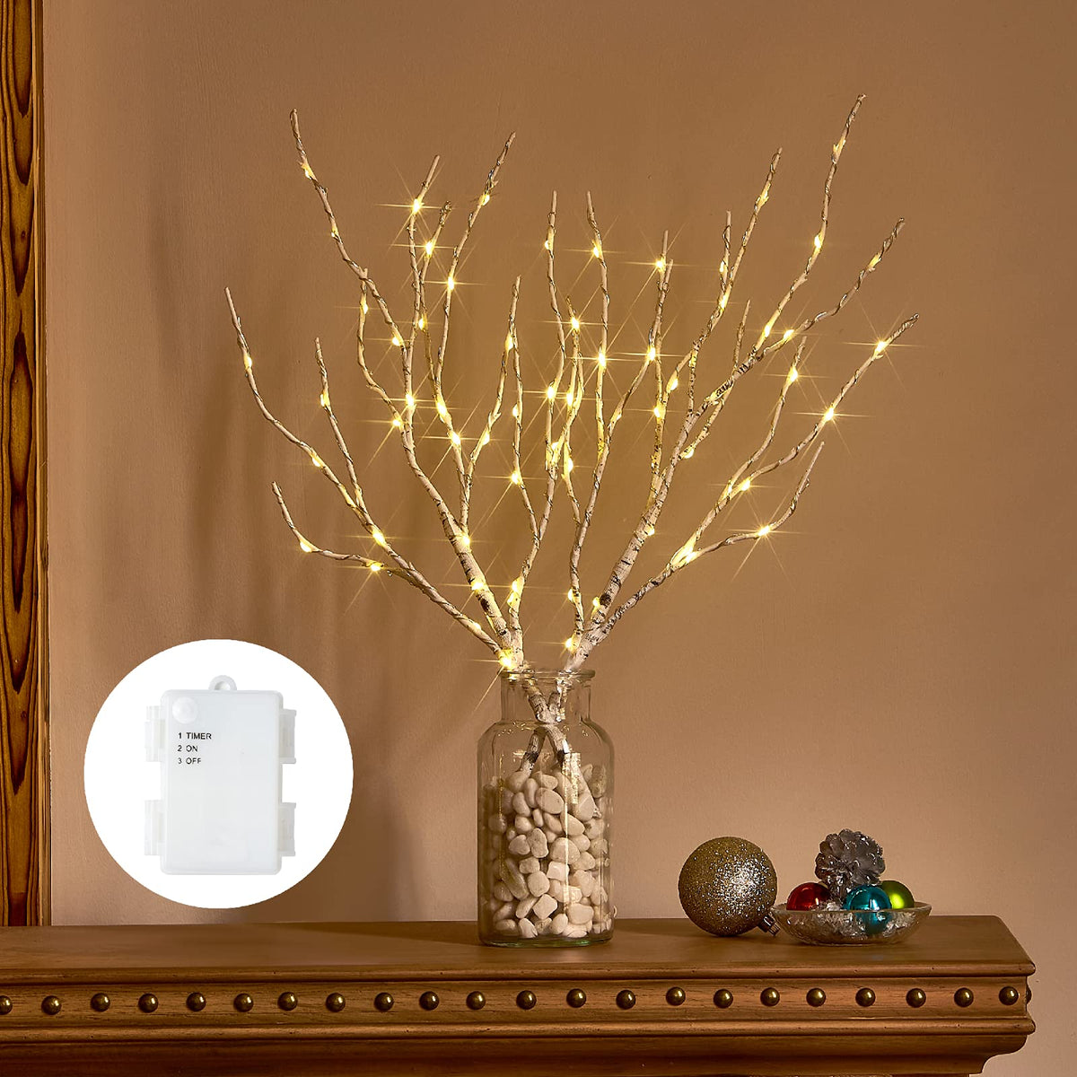 Birchlitland branches en vase montrant ambiance chaleureuse