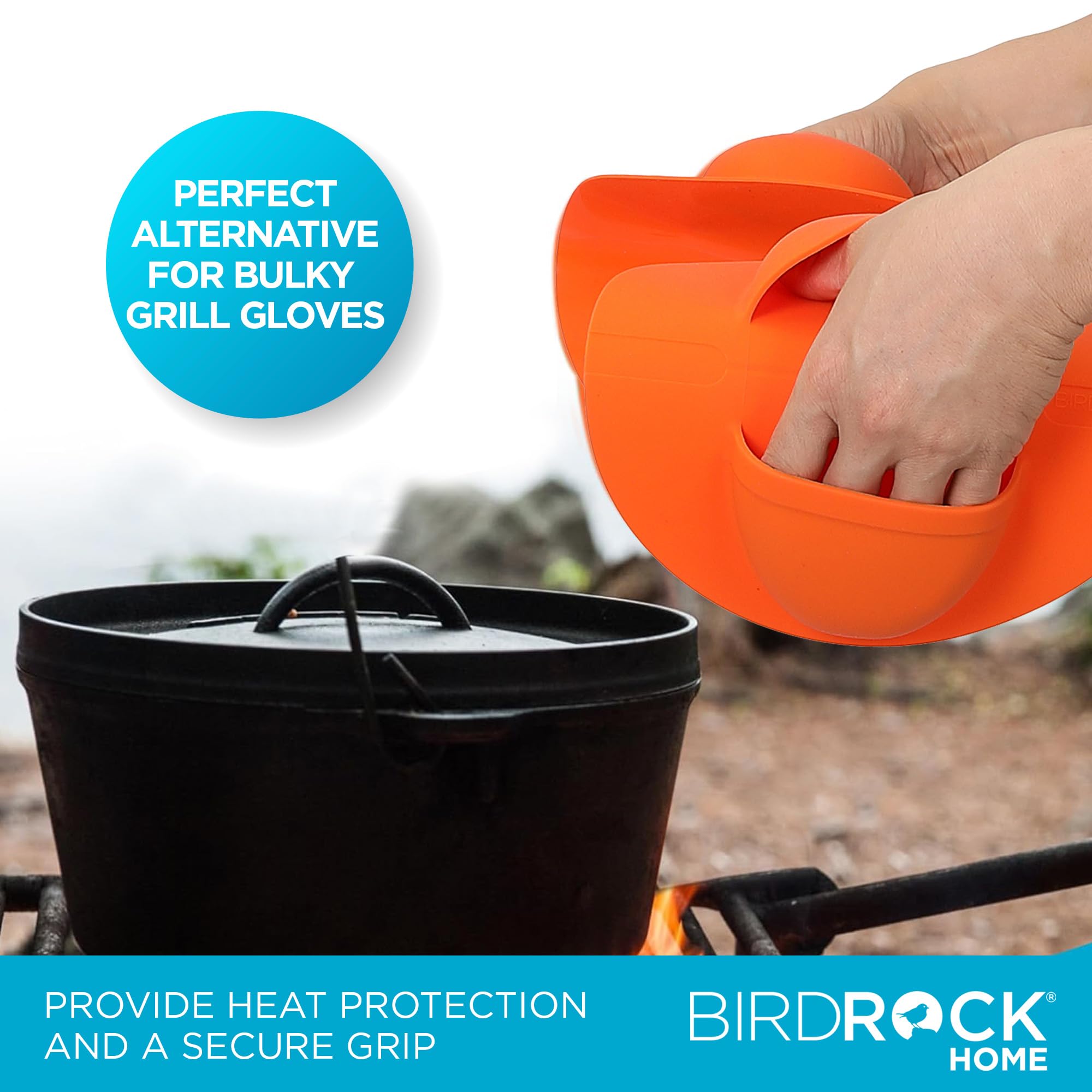 BIRDROCK HOME gants anti-chaleur protégeant mains lors du grill