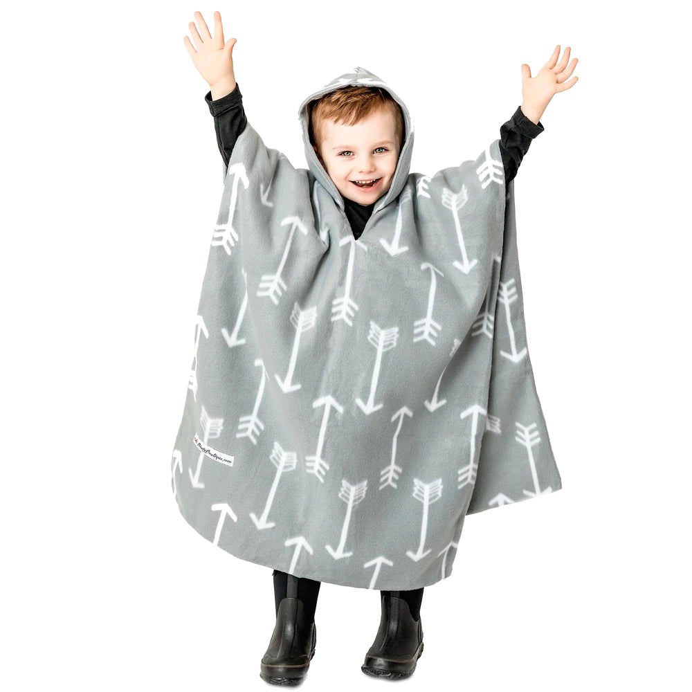 Birdy Boutique poncho devant emballé montrant design et praticité