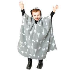 Birdy Boutique poncho devant emballé montrant design et praticité