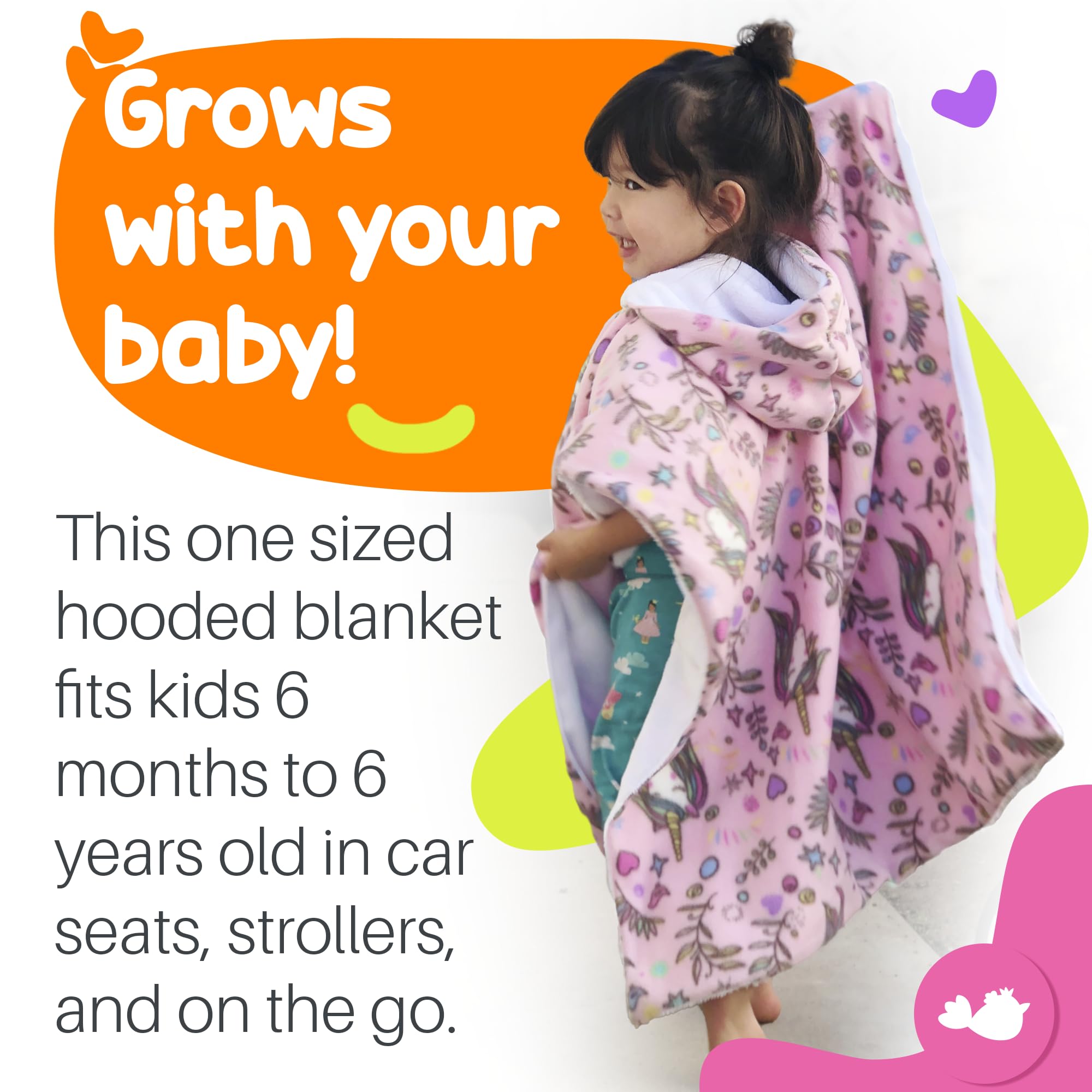 Birdy Boutique poncho face arrière posé sur siège, protection sans volume