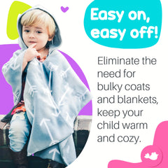 Birdy Boutique poncho réversible montrant motif alternatif pratique