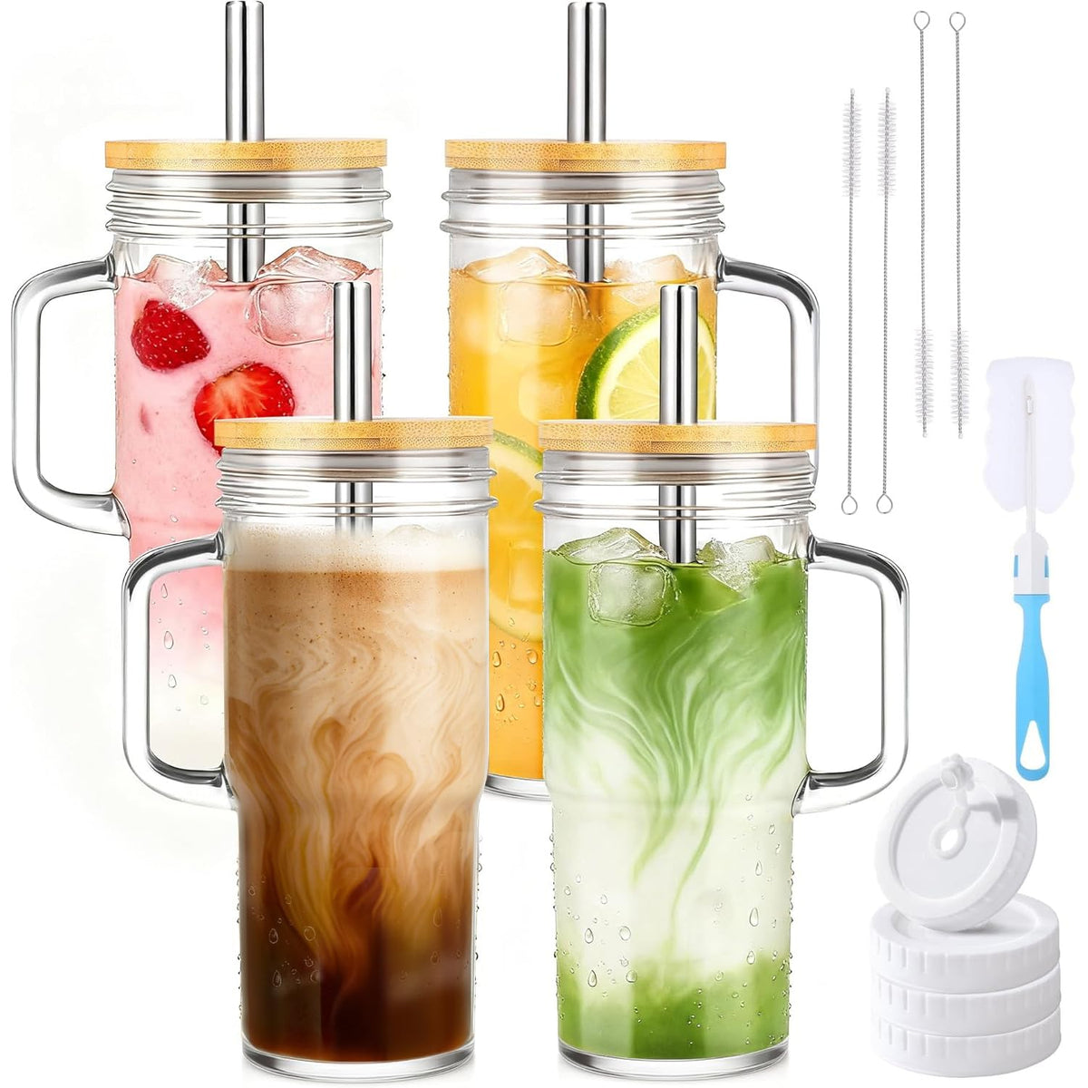 Birity gobelet face avant 24oz avec anse, prise confortable et design pratique
