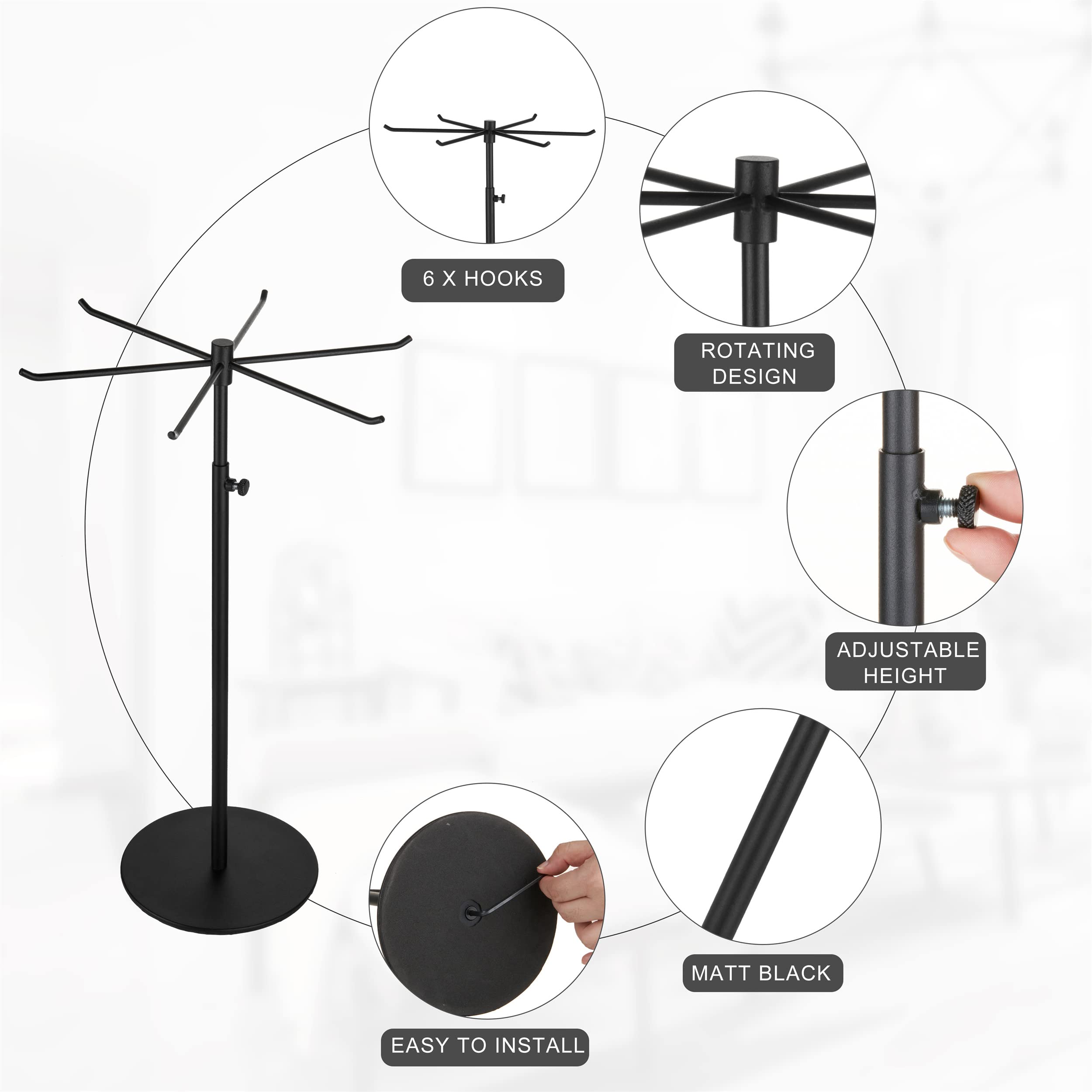 bjewego présentoir en usage hauteur réglable pour colliers longs