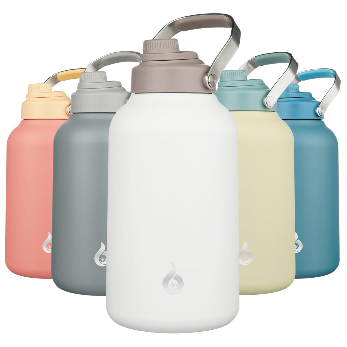 BJPKPK bouteille 128oz face avant montrant design robuste et capacité pour longues sorties