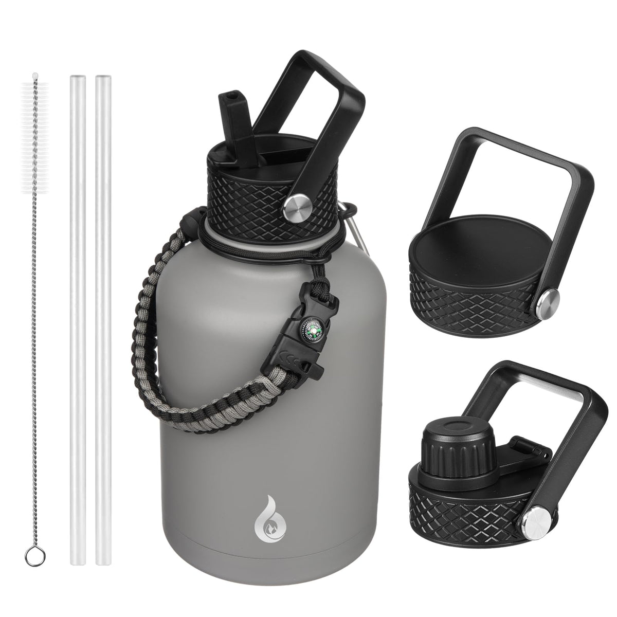 Bouteille BJPKPK 50oz vue de face montrant la capacité et le design pratique