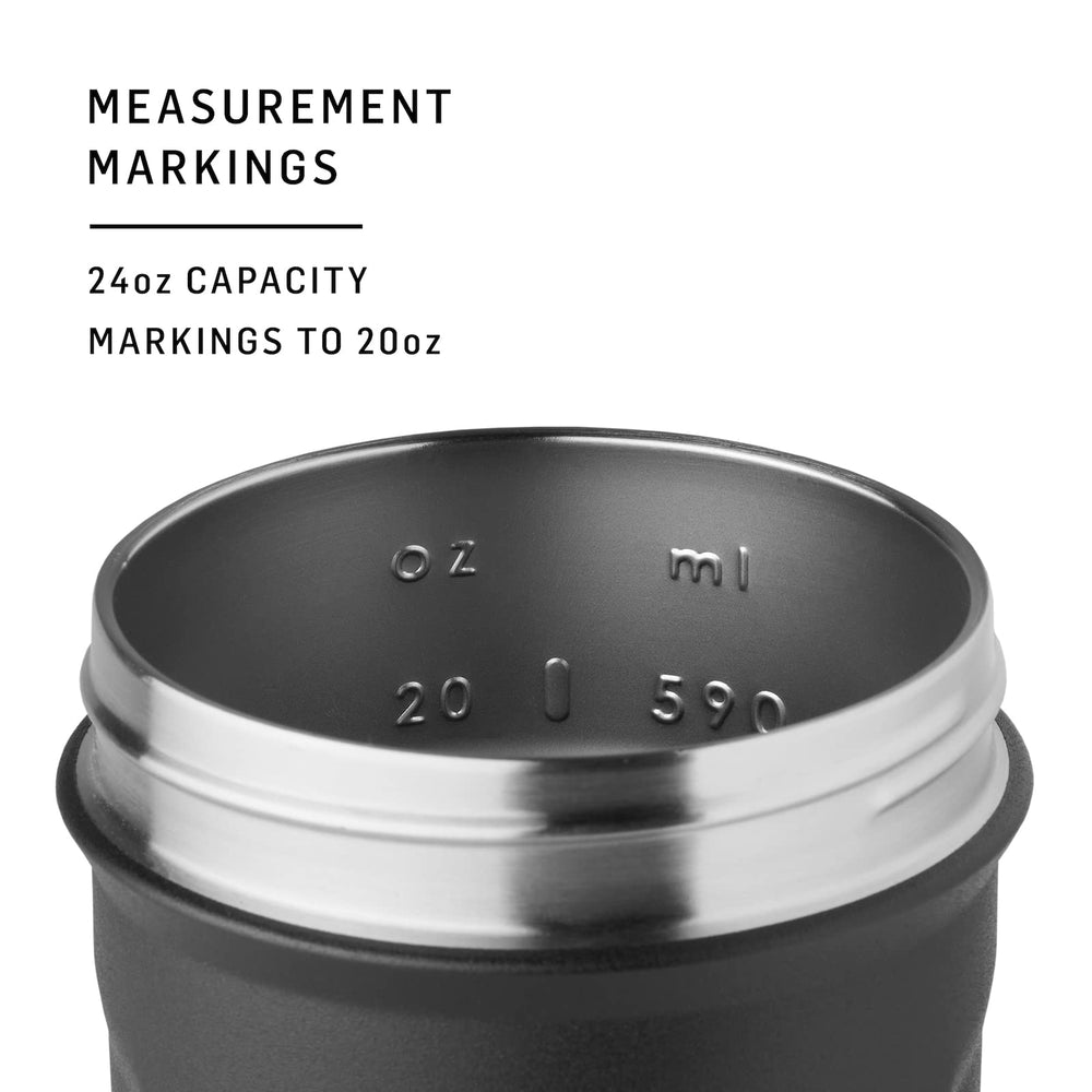BlenderBottle Batman intérieur avec repères de mesure, préparation précise de shakes