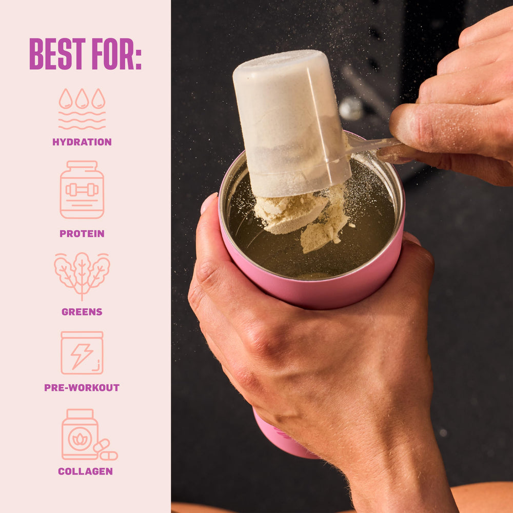 BlenderBottle tumbler en usage à la salle de sport, garde la boisson froide