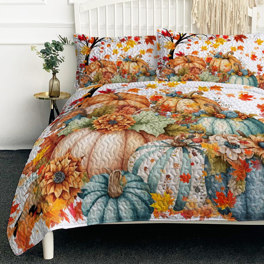 BlessLiving couette face avant motif citrouilles, décoration saisonnière chaleureuse