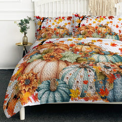 BlessLiving couette face avant motif citrouilles, décoration saisonnière chaleureuse
