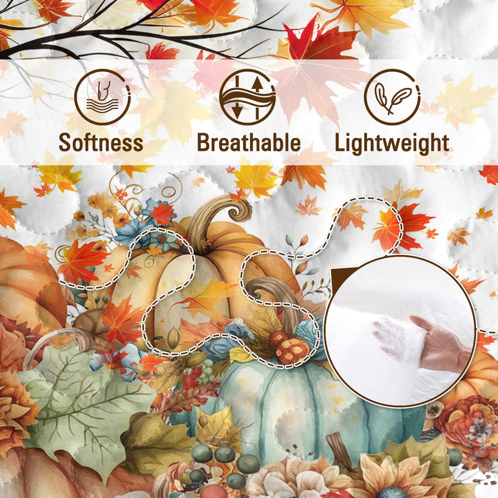 BlessLiving couette sur lit en décor automnal, ambiance cosy immédiate